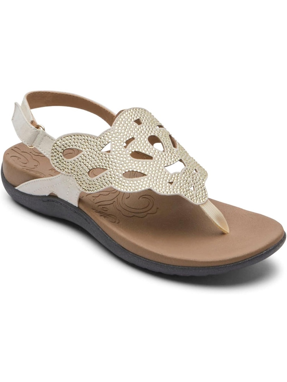 Rockport Women's Ridge Slingback Sandal in Gold & leather-NEW